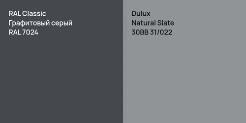 RAL 7024 Графитовый серый vs 30BB 31/022 Natural Slate