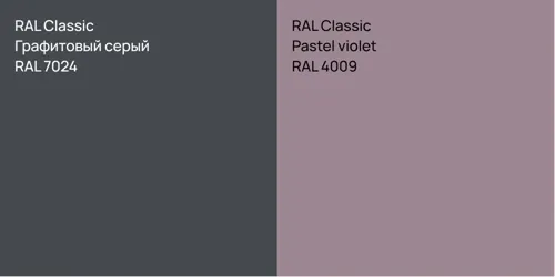 RAL 7024 Графитовый серый vs RAL 4009  Pastel violet