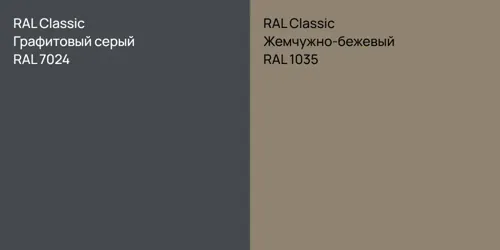 RAL 7024 Графитовый серый vs RAL 1035 Жемчужно-бежевый