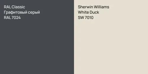 RAL 7024 Графитовый серый vs SW 7010 White Duck