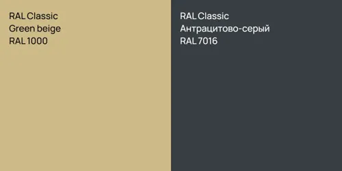 RAL 1000  Green beige vs RAL 7016 Антрацитово-серый