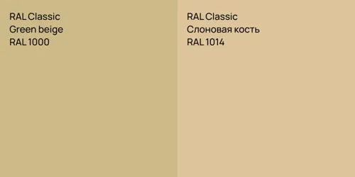 RAL 1000  Green beige vs RAL 1014 Слоновая кость