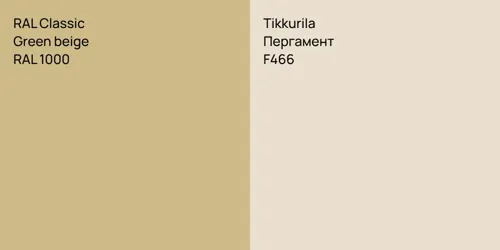 RAL 1000  Green beige vs F466 Пергамент