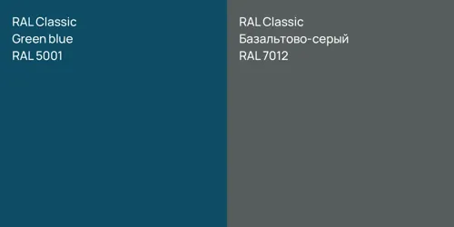 RAL 5001 Green blue vs RAL 7012 Базальтово-серый