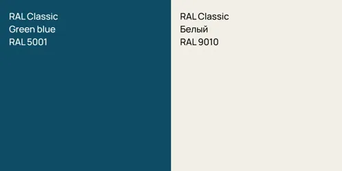 RAL 5001 Green blue vs RAL 9010 Белый