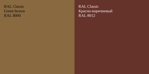 RAL 8000  Green brown vs RAL 8012 Красно-коричневый