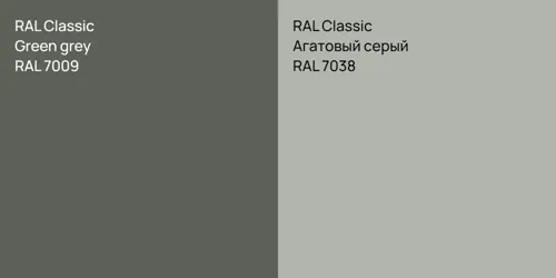 RAL 7009  Green grey vs RAL 7038 Агатовый серый