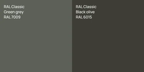 RAL 7009 Green grey vs RAL 6015 Black olive
