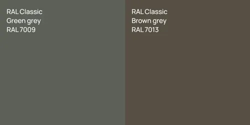 RAL 7009 Green grey vs RAL 7013 Brown grey