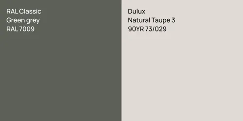 RAL 7009  Green grey vs 90YR 73/029 Natural Taupe 3