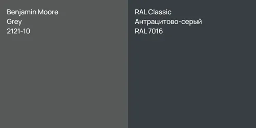 2121-10 Grey vs RAL 7016 Антрацитово-серый