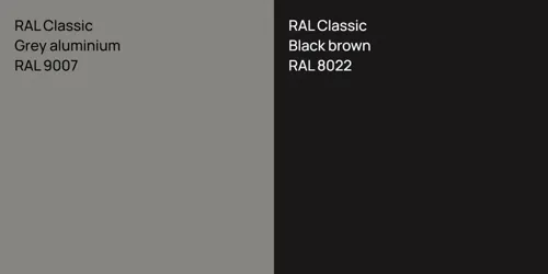 RAL 9007  Grey aluminium vs RAL 8022  Black brown