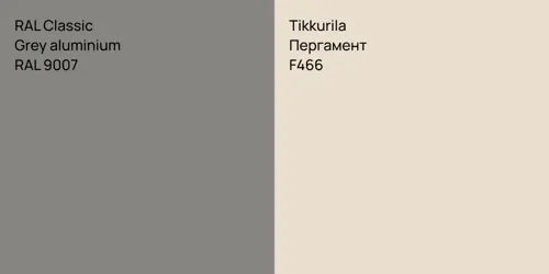 RAL 9007  Grey aluminium vs F466 Пергамент