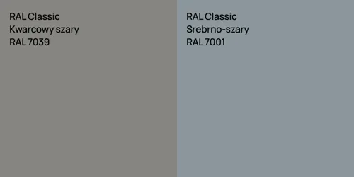 RAL 9007  Grey aluminium vs RAL 7001 Серебристо-серый