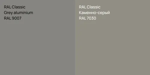 RAL 9007  Grey aluminium vs RAL 7030 Каменно-серый