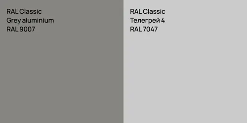 RAL 9007  Grey aluminium vs RAL 7047 Телегрей 4