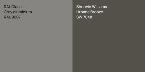 RAL 9007  Grey aluminium vs SW 7048 Urbane Bronze