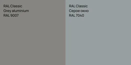RAL 9007  Grey aluminium vs RAL 7040 Серое окно