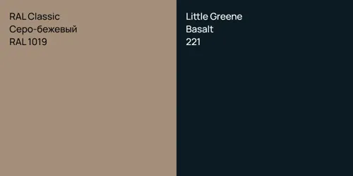 RAL 1019 Серо-бежевый vs 221 Basalt