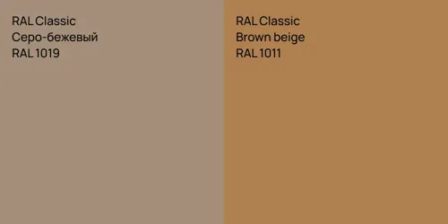 RAL 1019 Серо-бежевый vs RAL 1011  Brown beige