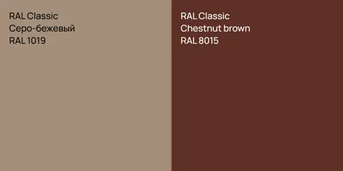 RAL 1019 Серо-бежевый vs RAL 8015 Chestnut brown