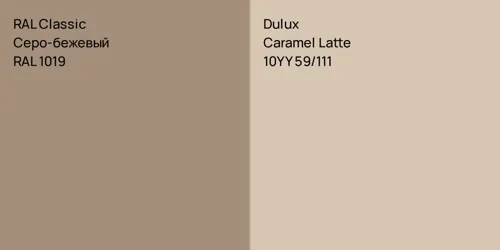 RAL 1019 Серо-бежевый vs 10YY 59/111 Caramel Latte