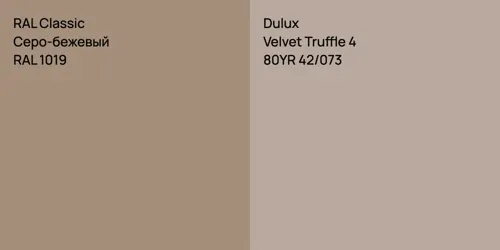 RAL 1019 Серо-бежевый vs 80YR 42/073 Velvet Truffle 4