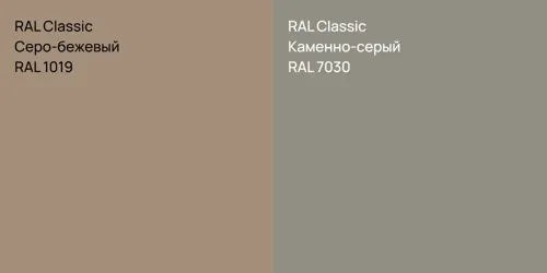 RAL 1019 Серо-бежевый vs RAL 7030 Каменно-серый