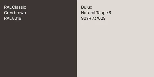 RAL 8019  Grey brown vs 90YR 73/029 Natural Taupe 3