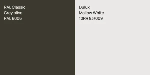 RAL 6006  Grey olive vs 10RR 83/009 Mallow White