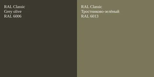 RAL 6006 Grey olive vs RAL 6013 Тростниково-зелёный
