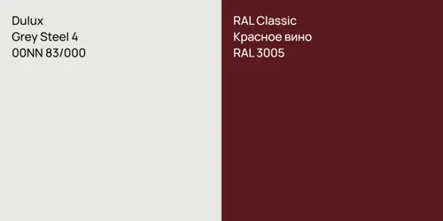 00NN 83/000 Grey Steel 4 vs RAL 3005 Красное вино