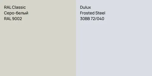 RAL 9002 Серо-белый vs 30BB 72/040 Frosted Steel