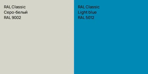 RAL 9002 Серо-белый vs RAL 5012  Light blue