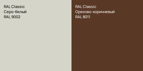 RAL 9002 Серо-белый vs RAL 8011 Орехово-коричневый