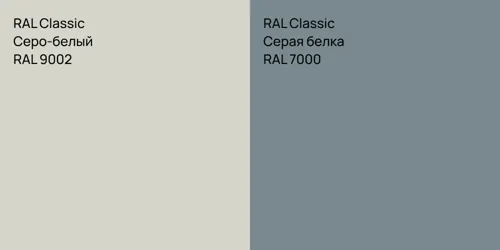 RAL 9002 Серо-белый vs RAL 7000 Серая белка
