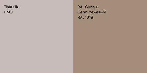 H481  vs RAL 1019 Серо-бежевый