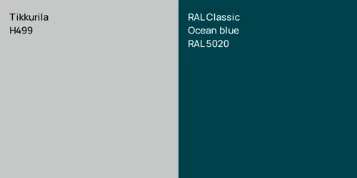 H499  vs RAL 5020  Ocean blue