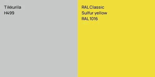 H499  vs RAL 1016  Sulfur yellow