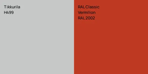 H499  vs RAL 2002  Vermilion