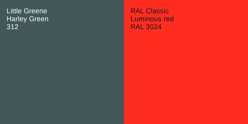312 Harley Green vs RAL 3024  Luminous red