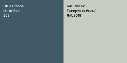 208 Hicks' Blue vs RAL 9018 Папирусно-белый