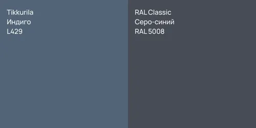 L429 Индиго vs RAL 5008 Серо-синий