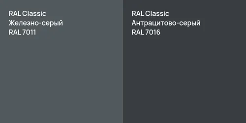 RAL 7011 Железно-серый vs RAL 7016 Антрацитово-серый