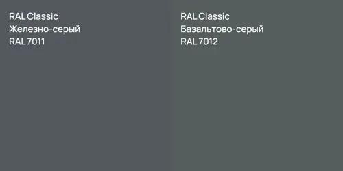 RAL 7011 Железно-серый vs RAL 7012 Базальтово-серый