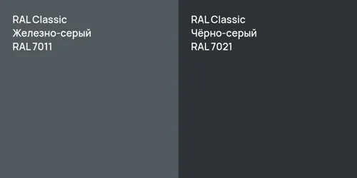 RAL 7011 Железно-серый vs RAL 7021 Чёрно-серый