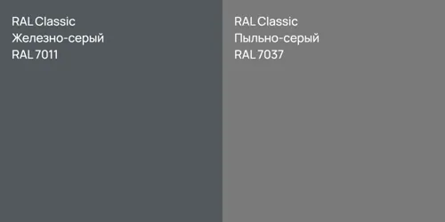 RAL 7011 Железно-серый vs RAL 7037 Пыльно-серый