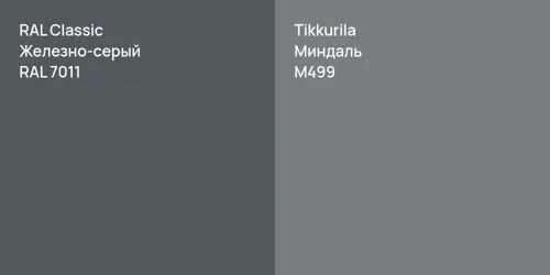 RAL 7011 Железно-серый vs M499 Миндаль