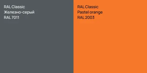 RAL 7011 Железно-серый vs RAL 2003  Pastel orange