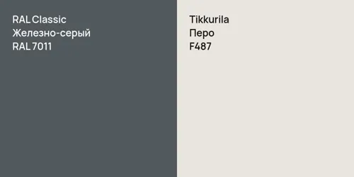 RAL 7011 Железно-серый vs F487 Перо